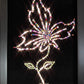 Handmade Sparkling Picture Crafted Entirely from Crystals, Flower, Framed