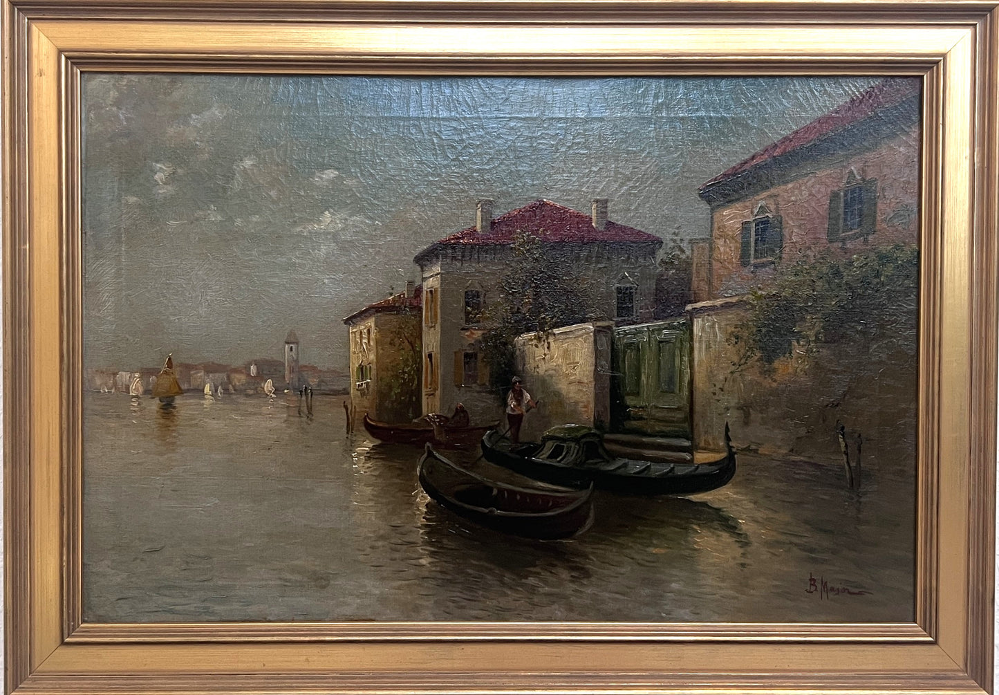 Boris Major (Russian-American 1876 - 1951) original O/C Painting, Venice Italy