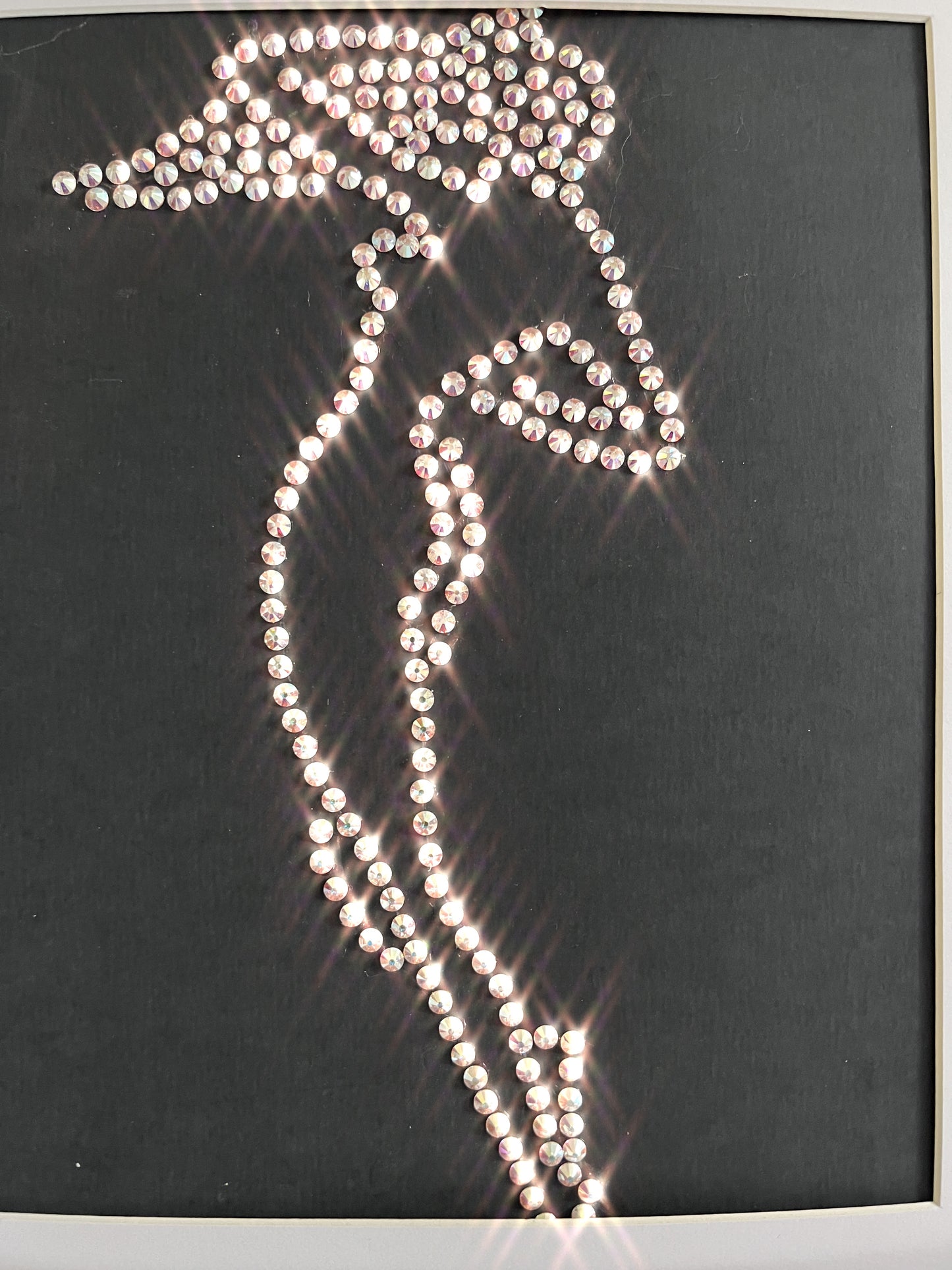 Handmade Sparkling Picture Crafted from Crystals Swarovski, Woman, COA, Framed