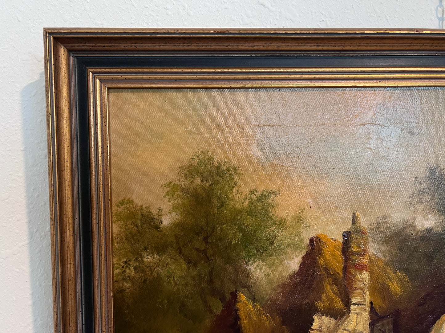 ✨ “At The Inn” by Henry T. Harvey – Vintage Oil Painting on Canvas, Framed