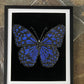 Handmade Sparkling Picture Crafted from Crystals, Rhinestones, Butterfly, COA