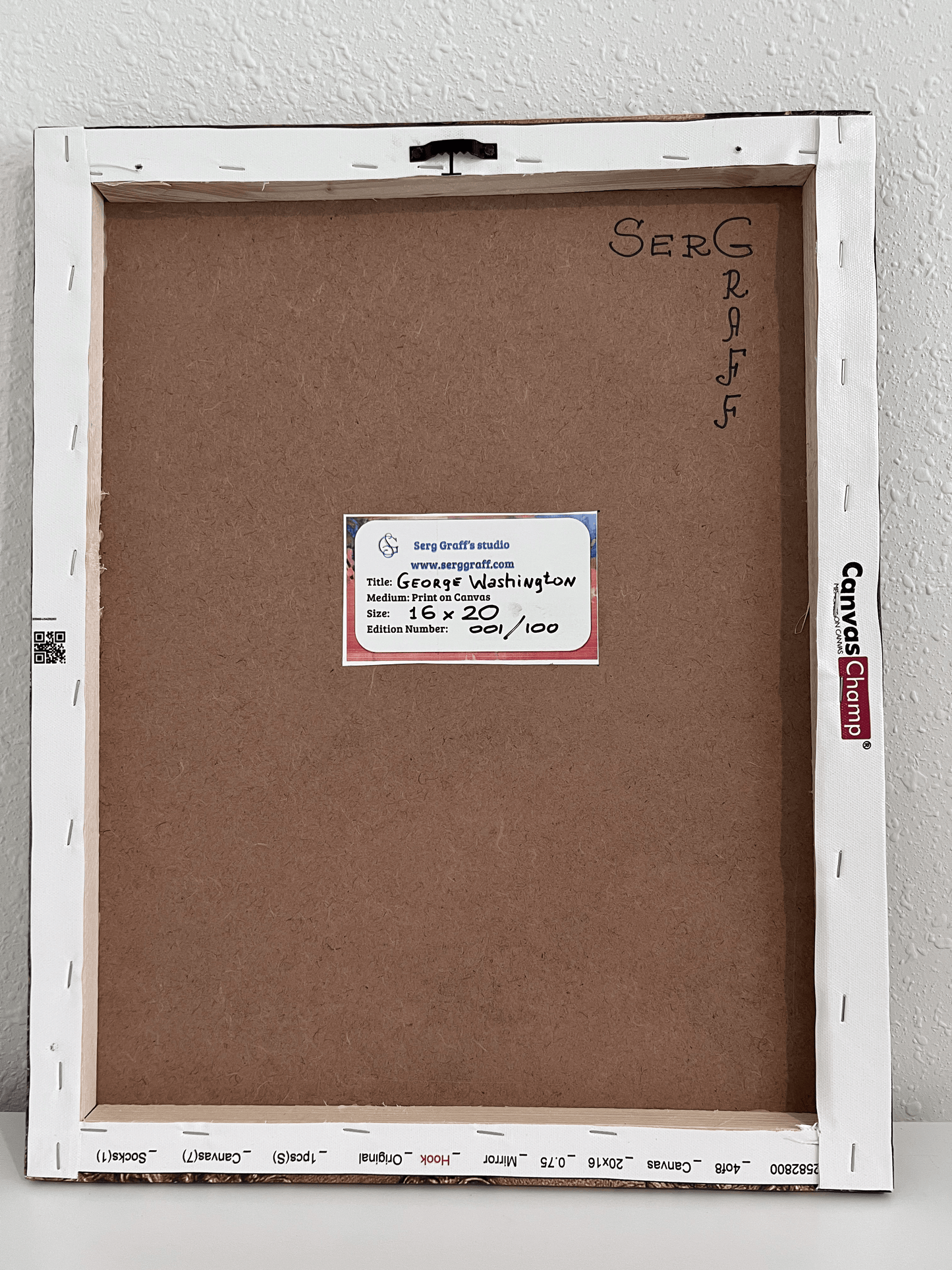 George Washington - Print on Canvas by Serg Graff, Surreal Pop Art Portrait