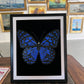 Handmade Sparkling Picture Crafted from Crystals, Rhinestones, Butterfly, COA