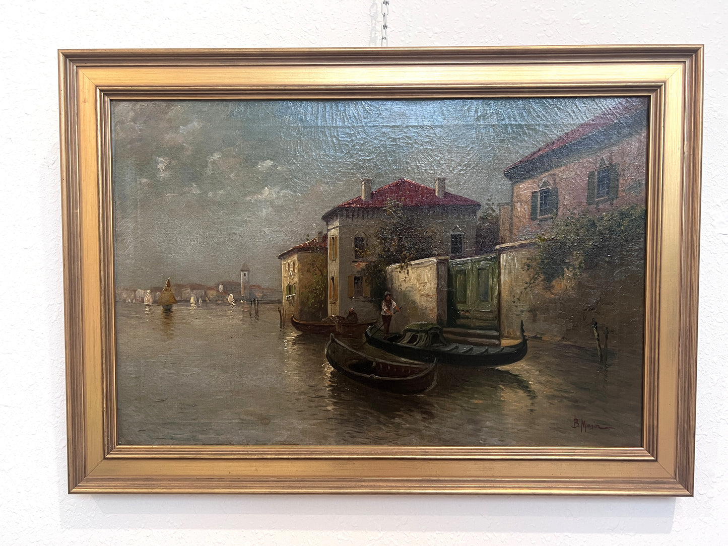 Boris Major (Russian-American 1876 - 1951) original O/C Painting, Venice Italy