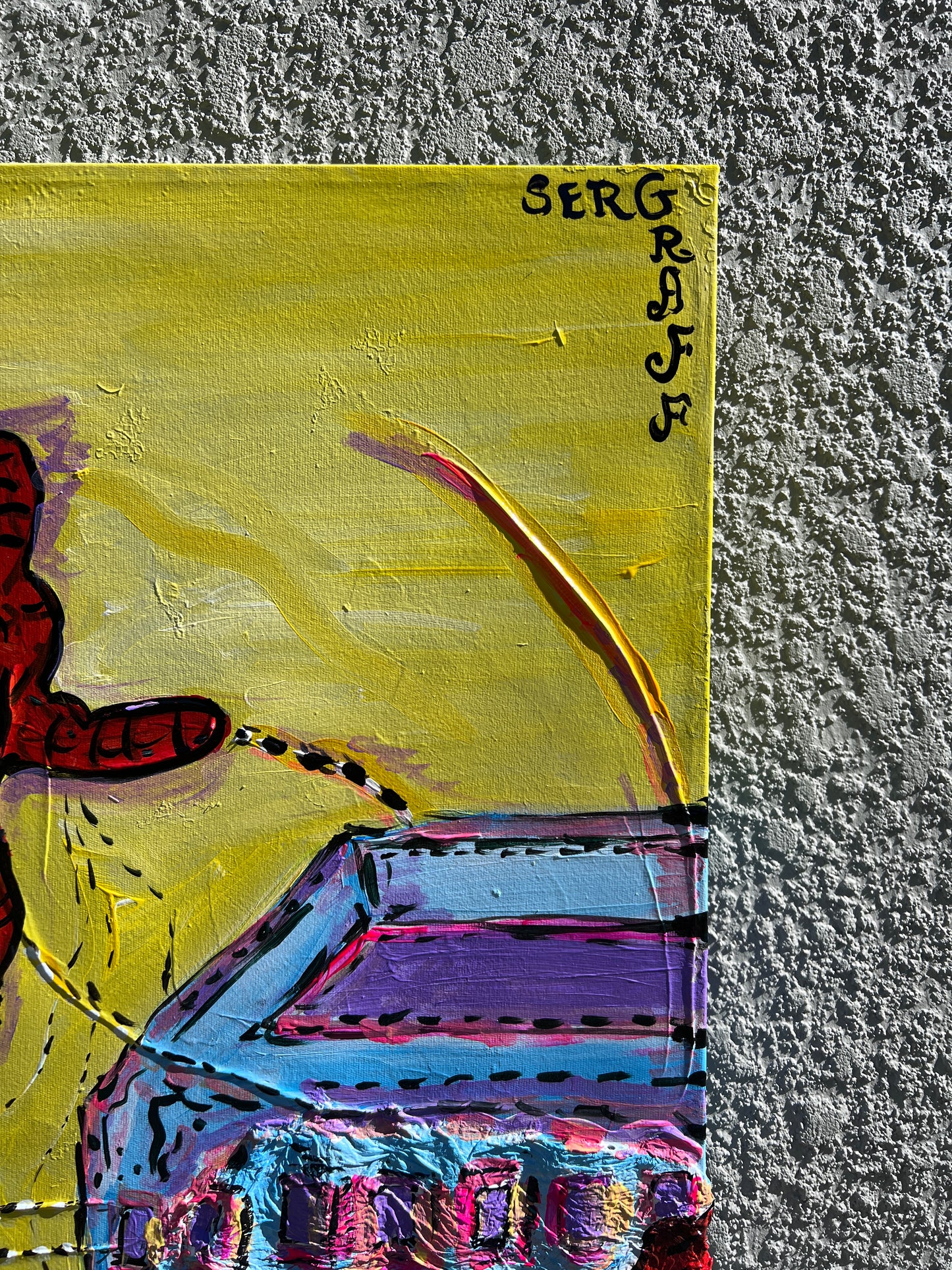 One-Of-A-Kind Large Painting on canvas by Serg Graff "Spider-Man". COA attached