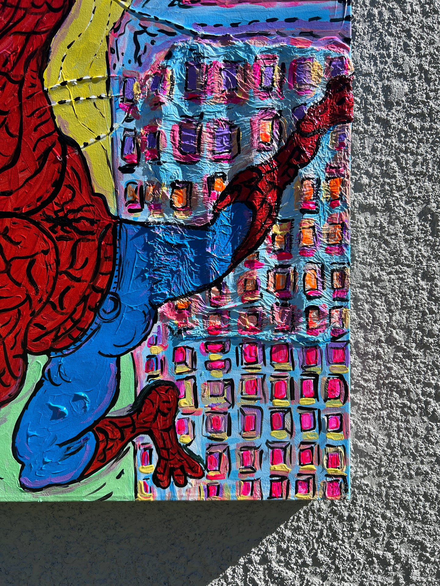 One-Of-A-Kind Large Painting on canvas by Serg Graff "Spider-Man". COA attached