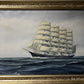 Danish Artist Peder Chr. Pedersen 1870-1950 Antique Oil painting Ship KOBENHAVN