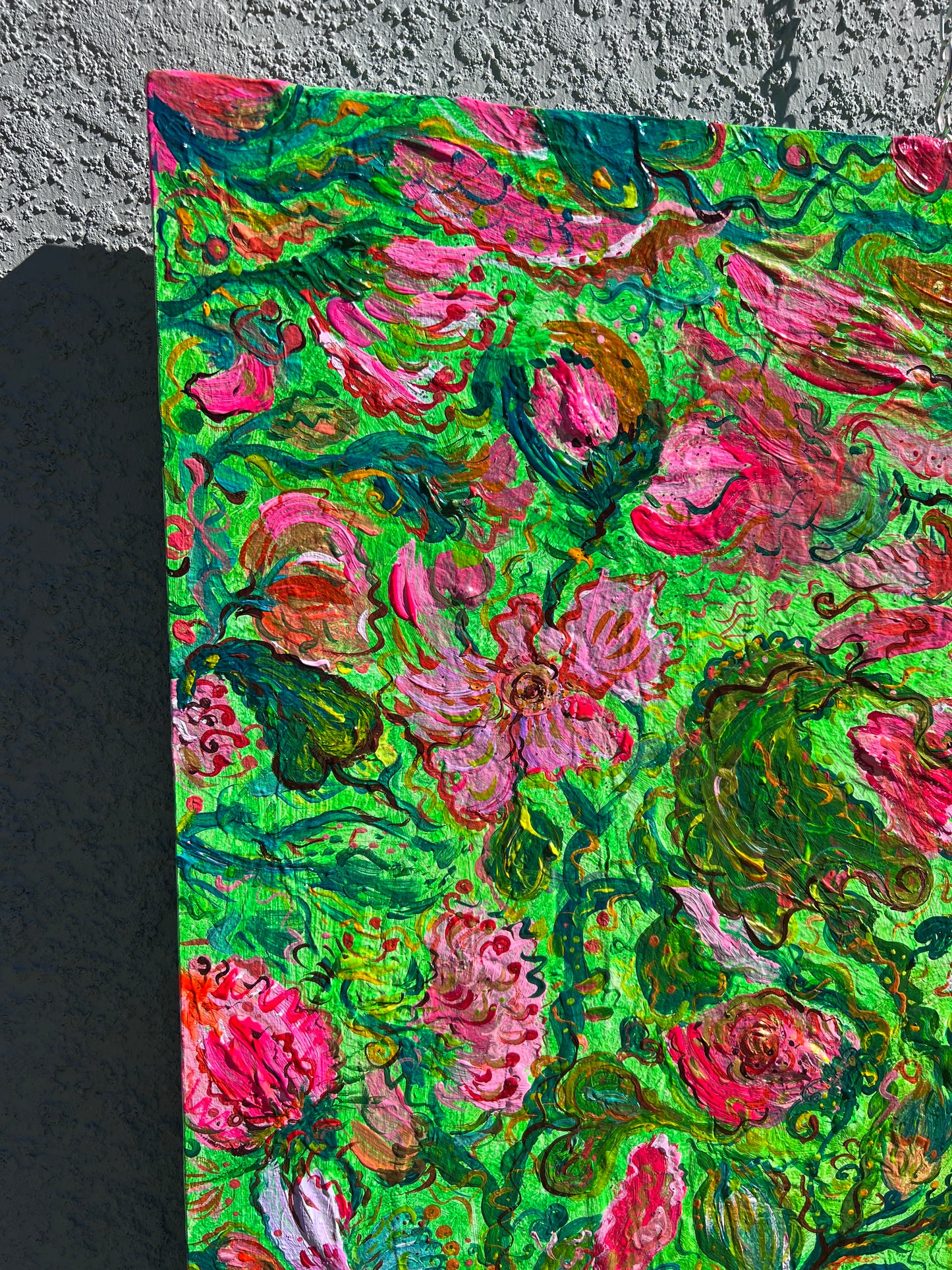 One-Of-A-Kind Abstract Painting on Canvas by Serg Graff " Flowering Ivy", COA