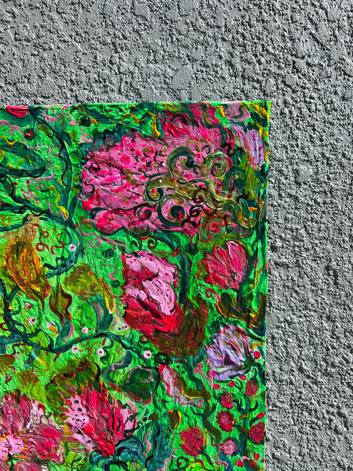 One-Of-A-Kind Abstract Painting on Canvas by Serg Graff " Flowering Ivy", COA