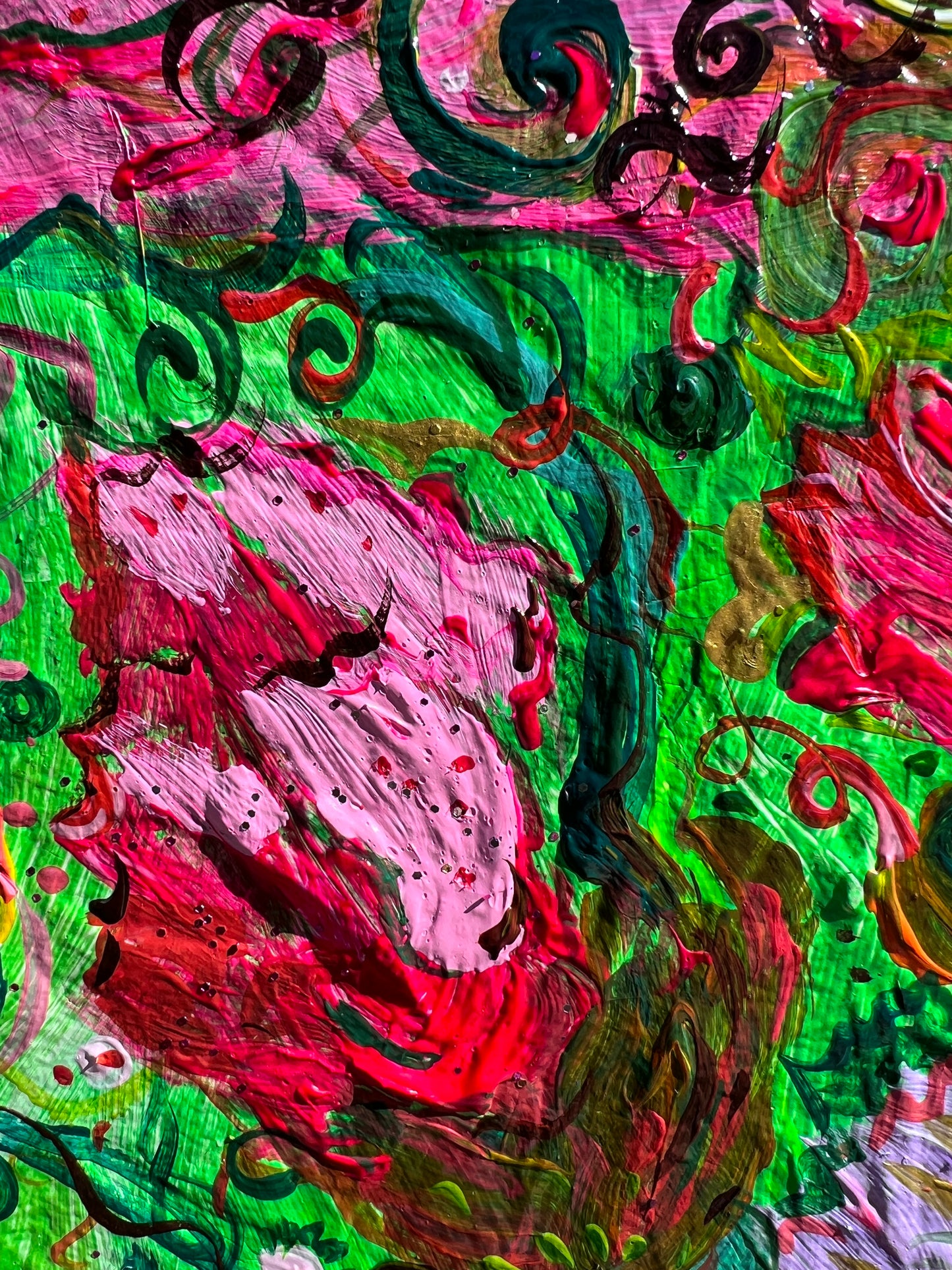 One-Of-A-Kind Abstract Painting on Canvas by Serg Graff " Flowering Ivy", COA