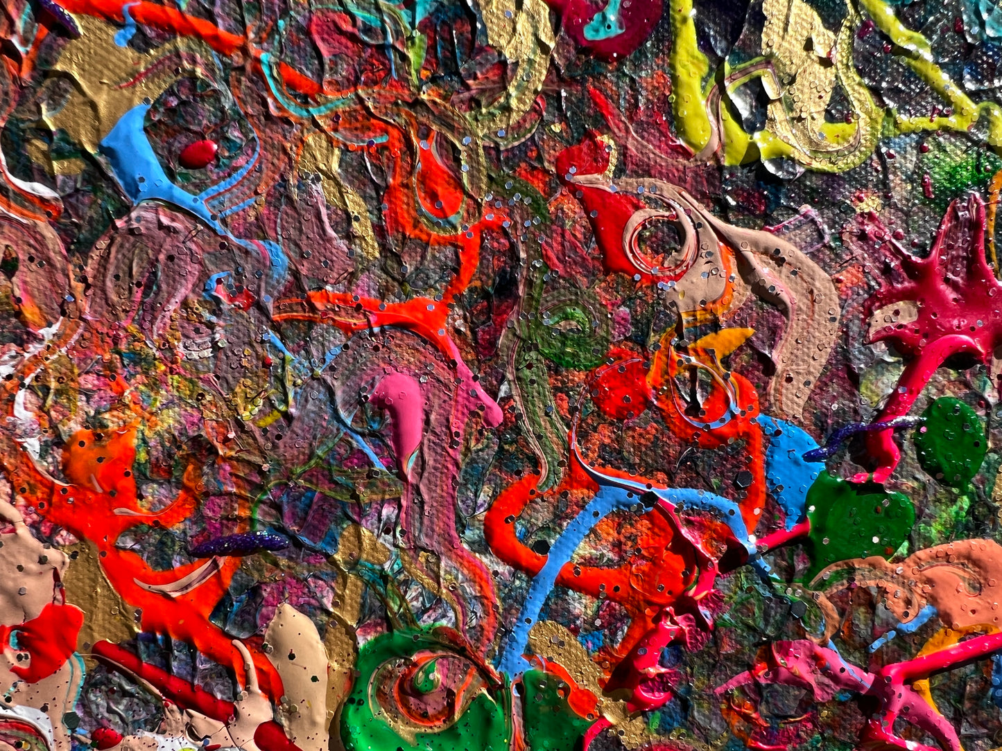 Abstract Painting on Canvas by Serg Graff, "Welding Spatter", COA