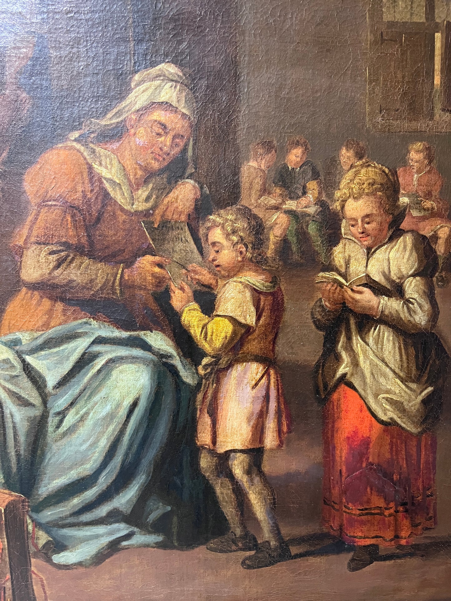 Antique A.Van Ostade Dutch School original oil painting on canvas, Genre scene