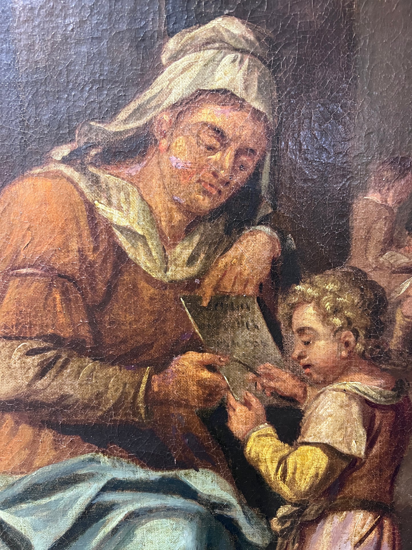 Antique A.Van Ostade Dutch School original oil painting on canvas, Genre scene