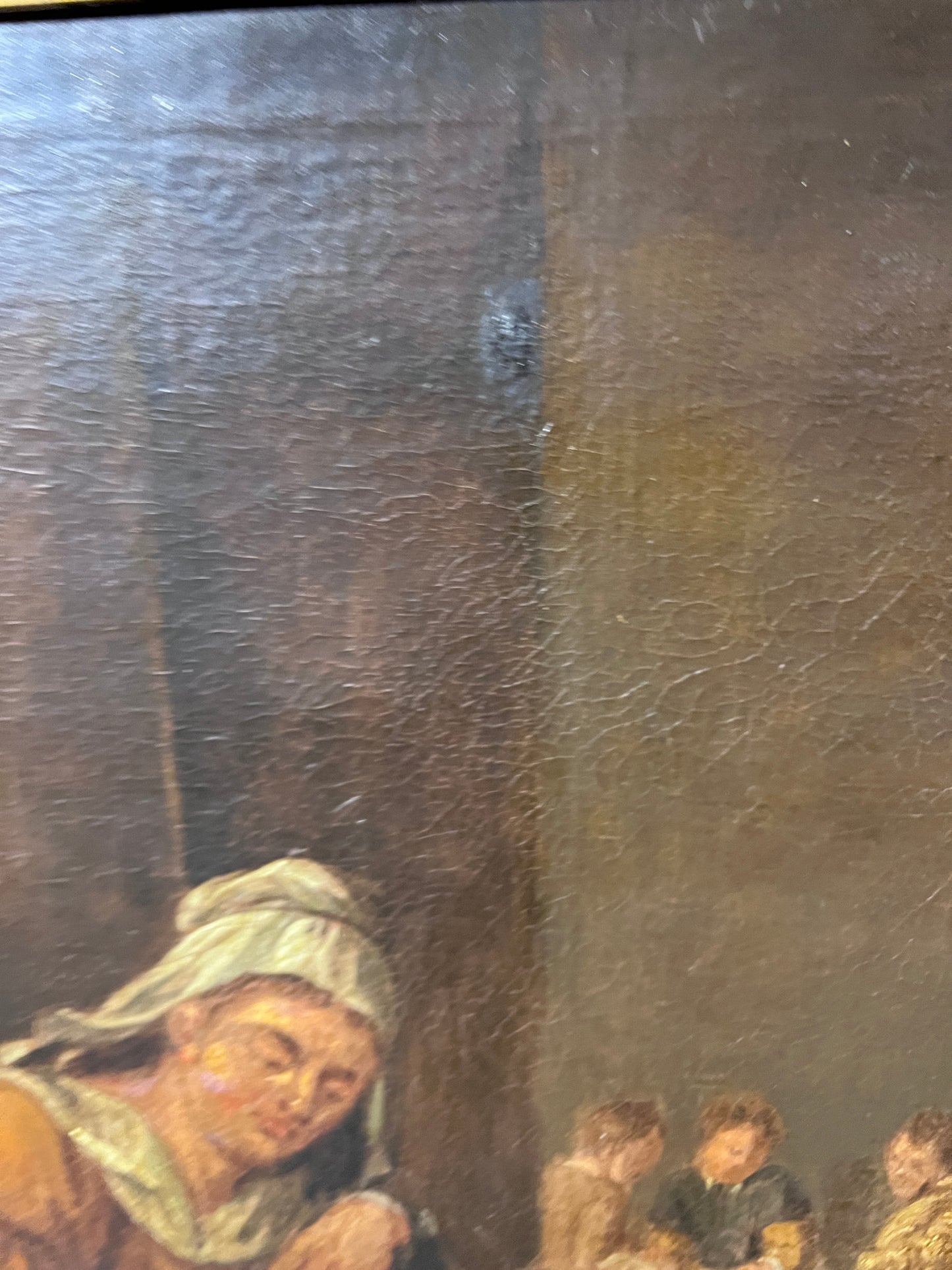 Antique A.Van Ostade Dutch School original oil painting on canvas, Genre scene