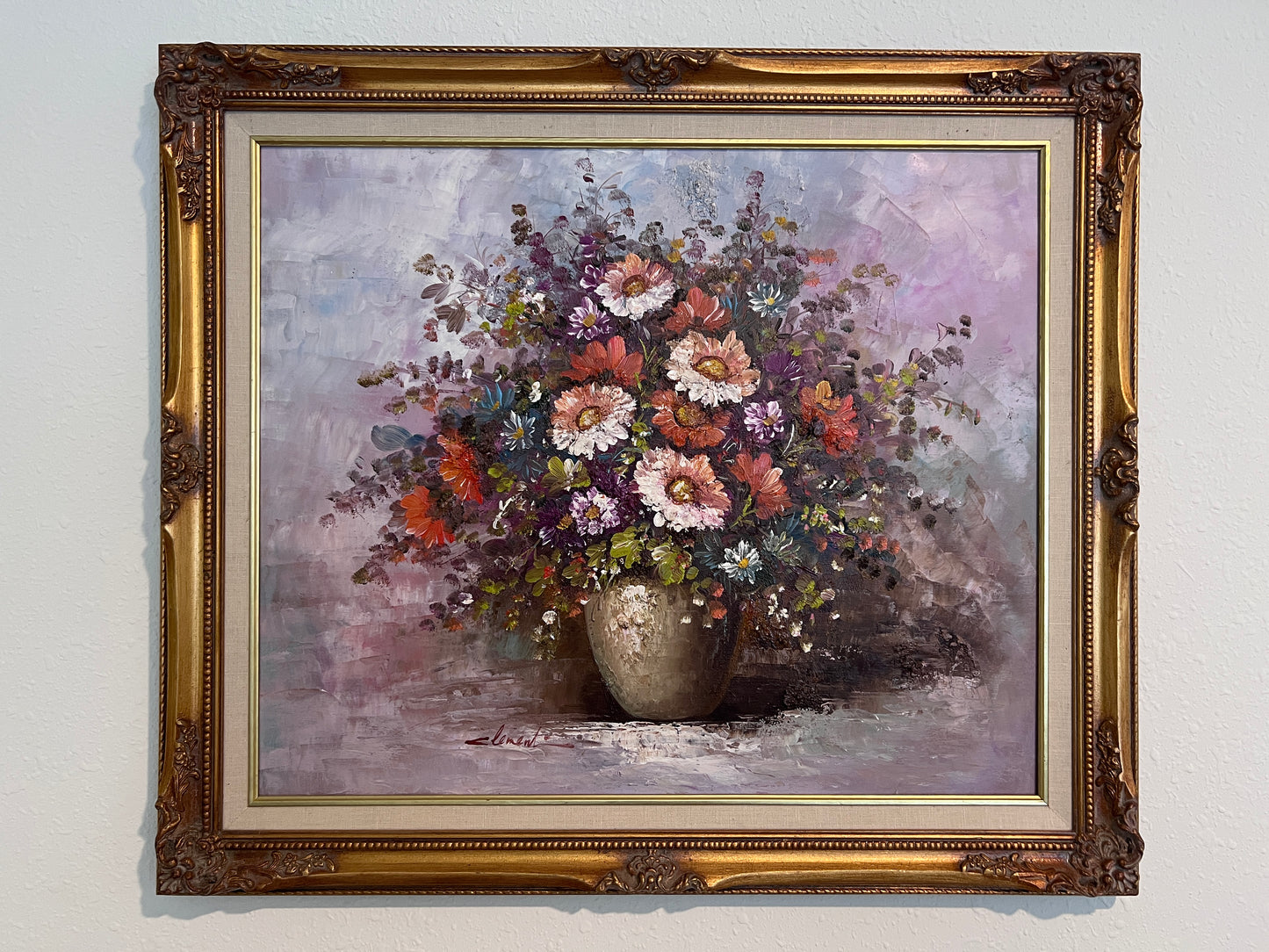 Original Oil Painting on canvas, Still Life, Flowers, Signed, Framed
