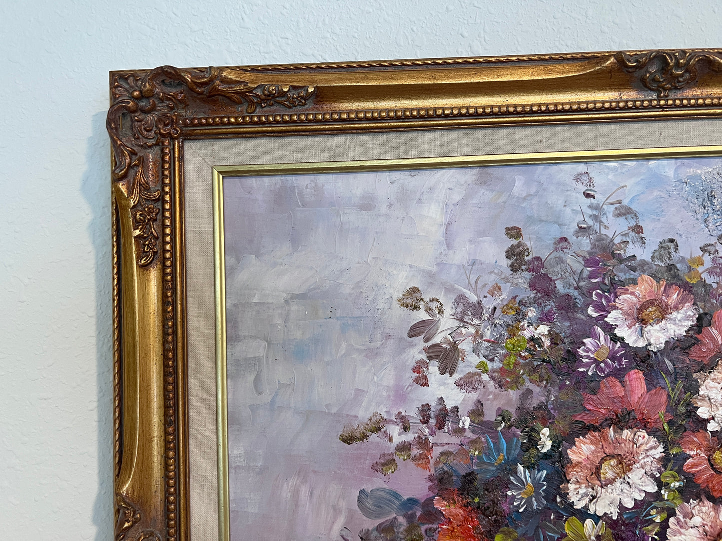 Original Oil Painting on canvas, Still Life, Flowers, Signed, Framed