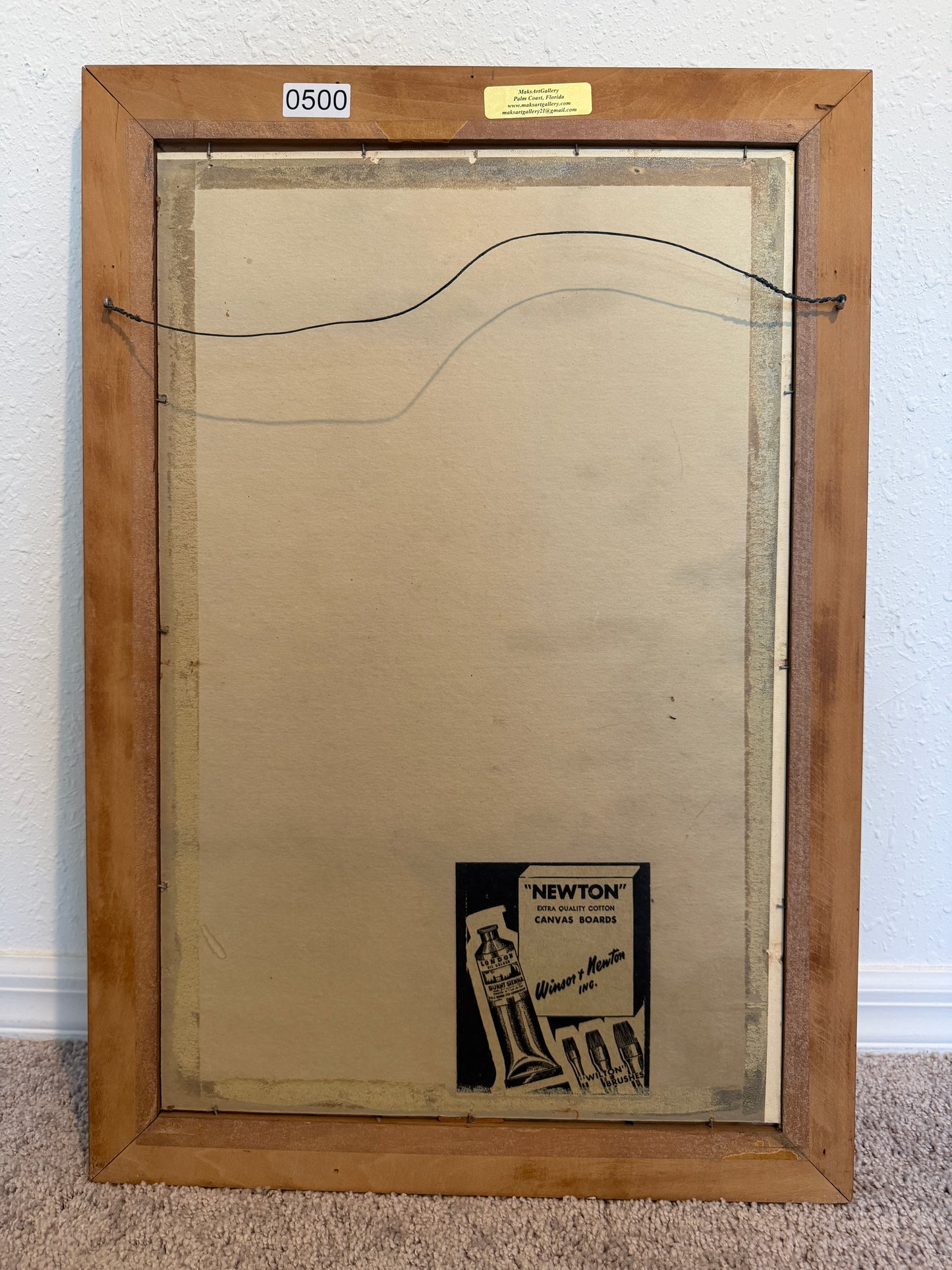 Original Vintage Oil Painting by Klekner (1962) – Tall Ship at Sunset, Seascape