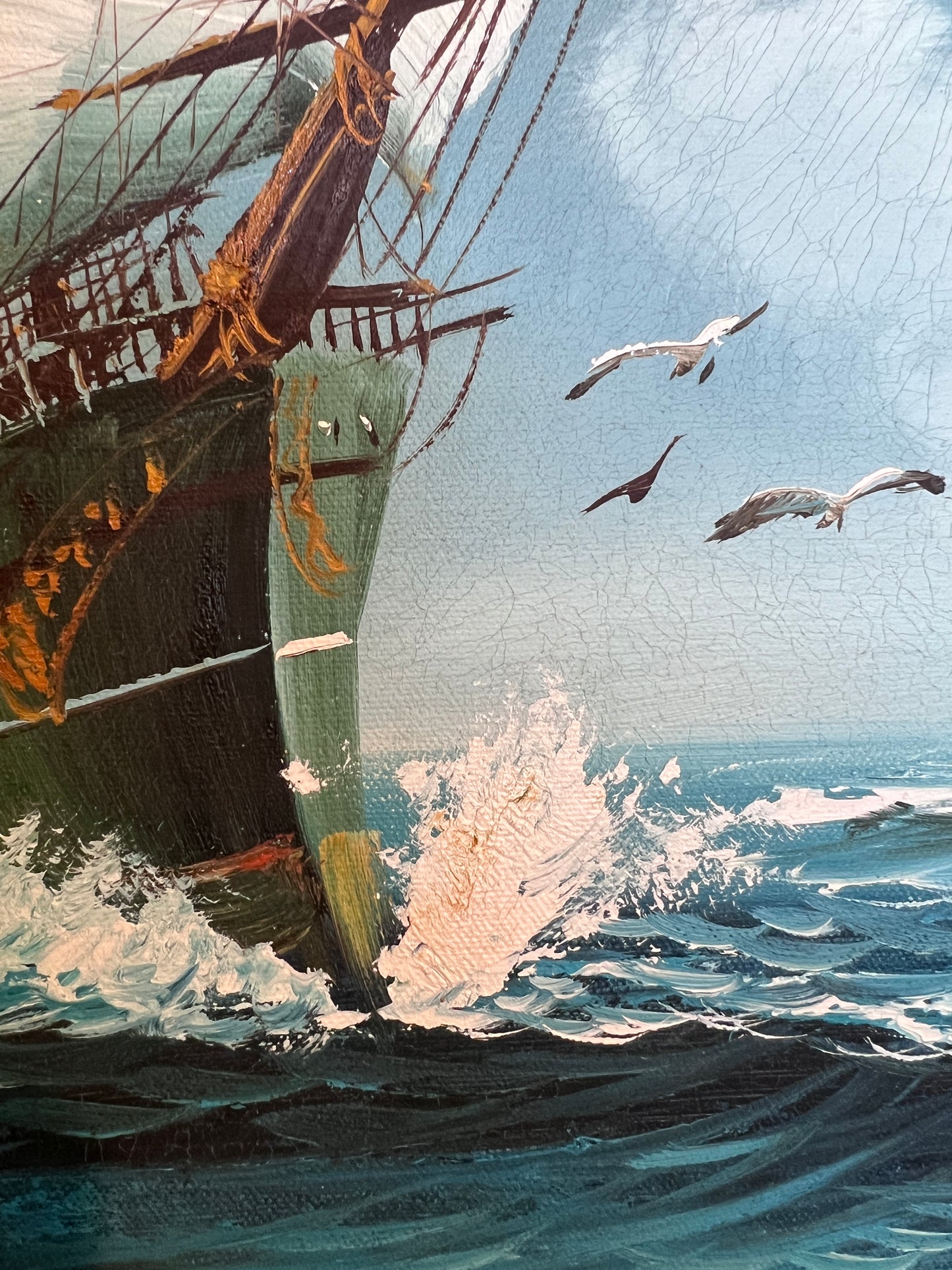 Listed Artist Hewett JACKSON 1914-2007, seascape Original oil painting on canvas