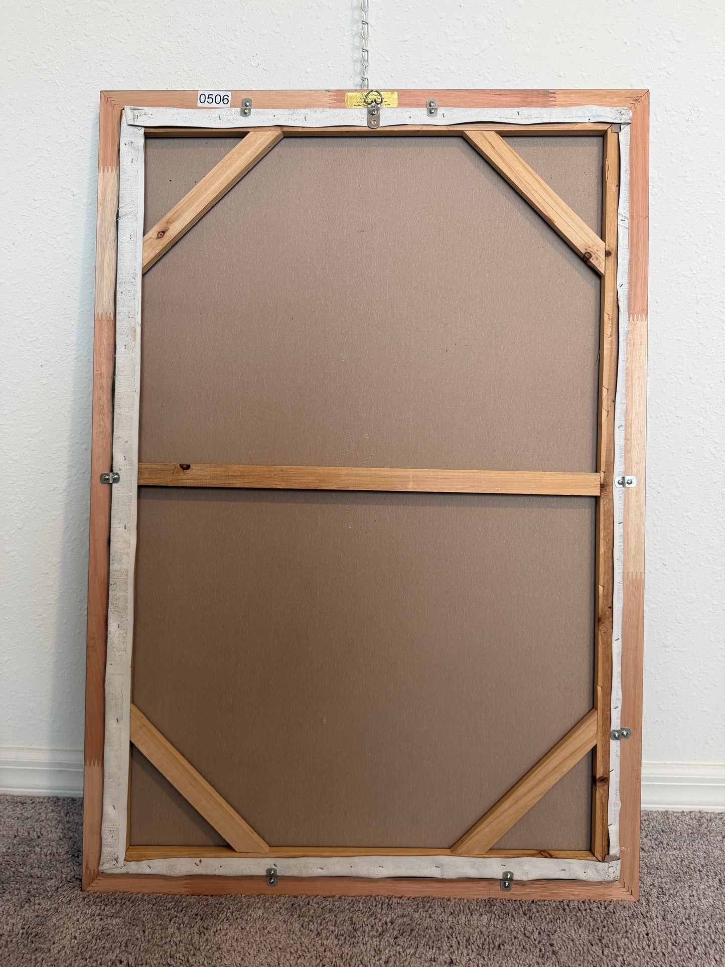 Victorian Style Interior Oil Painting Elegant Lady in Pink Gown, Framed