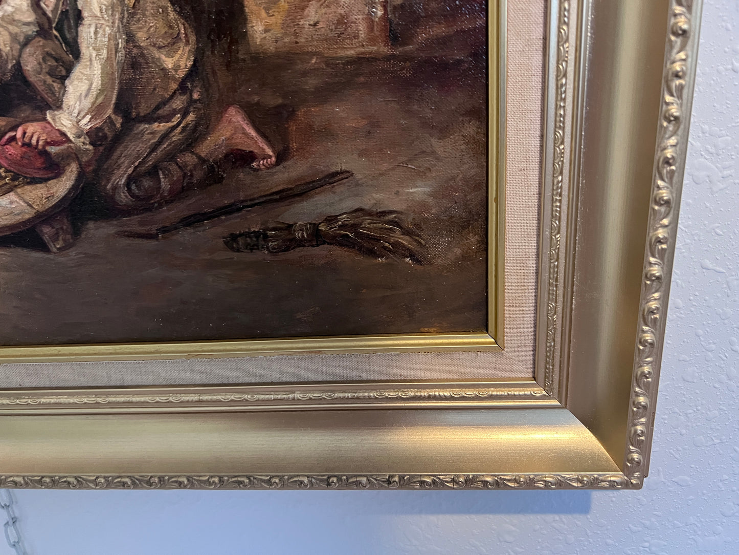 1904 L.Scott After Federico Mazzotta Antique Oil painting on canvas, Genre scene