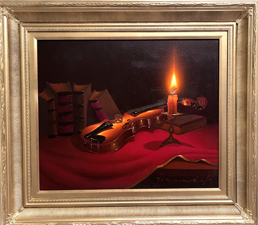 Alois M Hennersdorf (German,1927-?) Oil on canvas painting, Still Life, COA