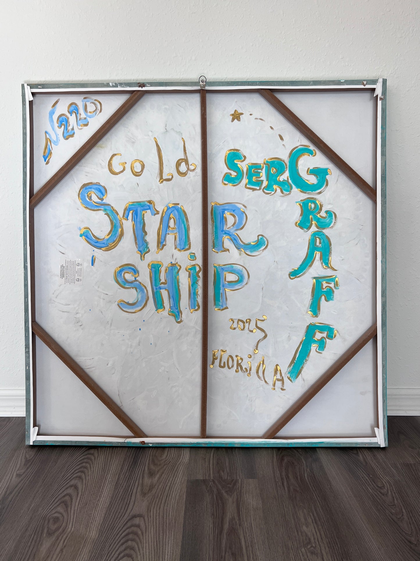 Large Painting on Canvas, Fantasy Abstract Style by Serg Graff "Star Ship" COA