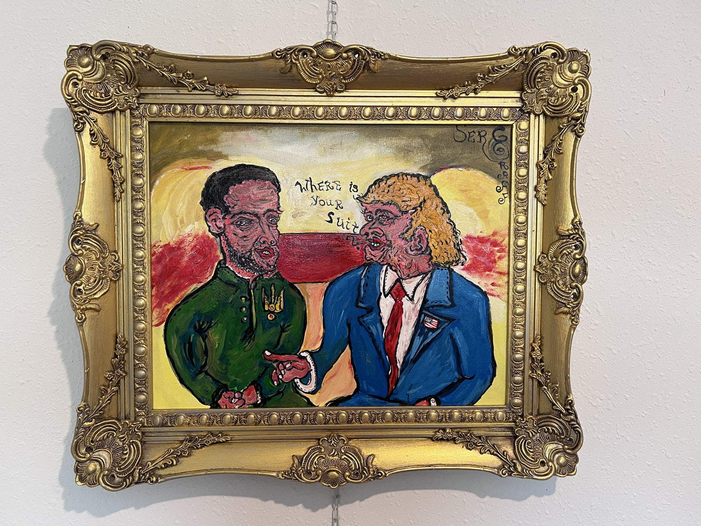 Unique Original Painting on Canvas by Serg Graff, COA "Trump Peace Deal"