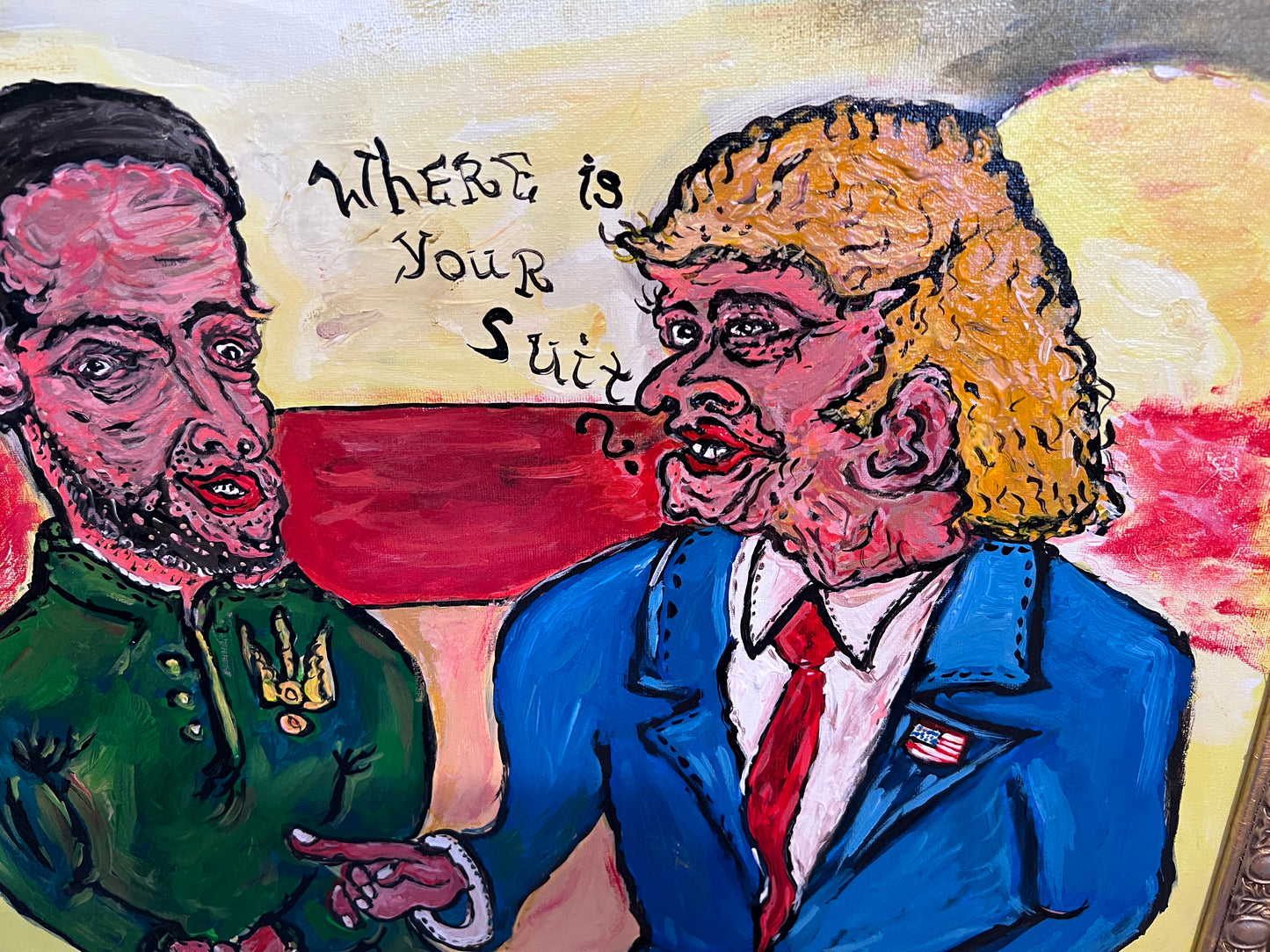Unique Original Painting on Canvas by Serg Graff, COA "Trump Peace Deal"
