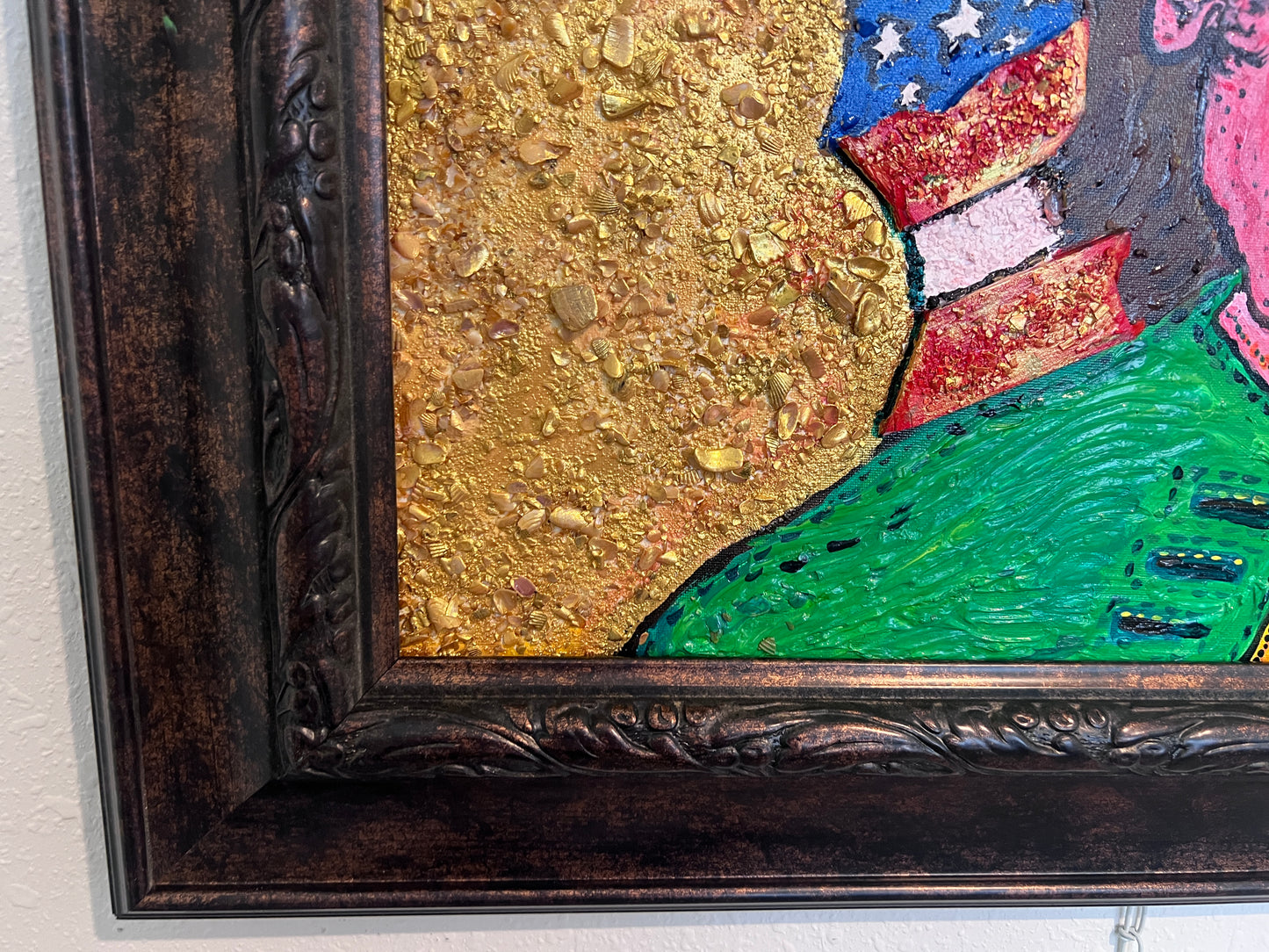 One-of-a-kind Textured painting on board, "Andrew Jackson" by Serg Graff, COA