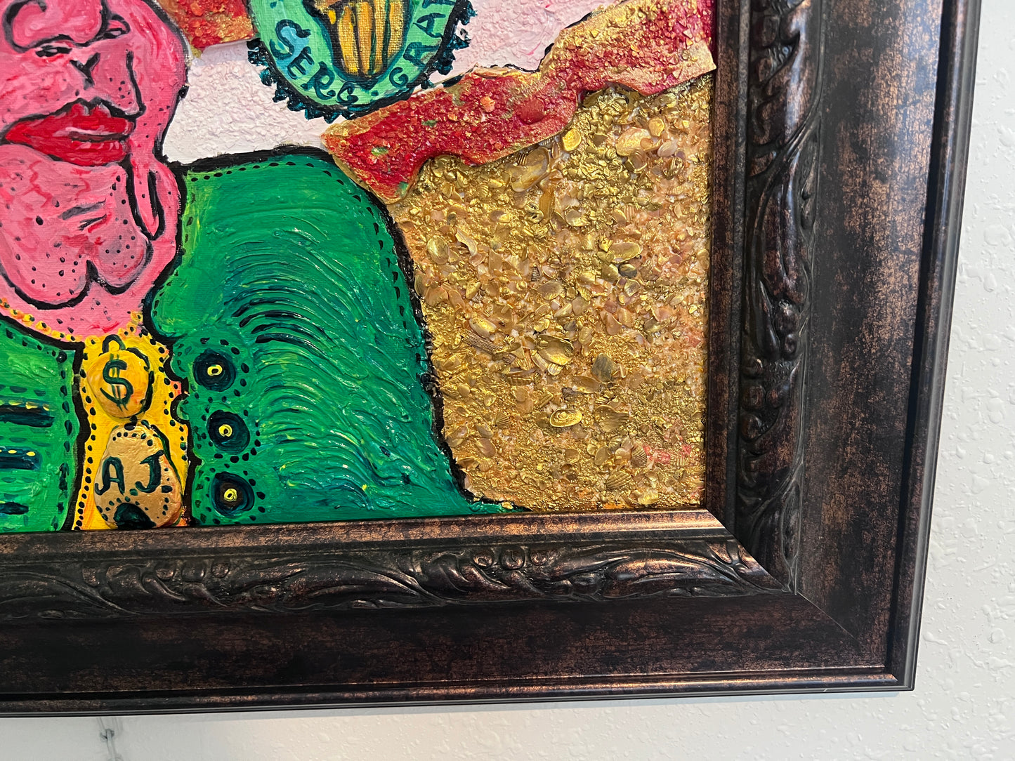 One-of-a-kind Textured painting on board, "Andrew Jackson" by Serg Graff, COA