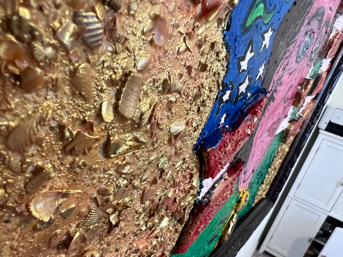 One-of-a-kind Textured painting on board, "Andrew Jackson" by Serg Graff, COA