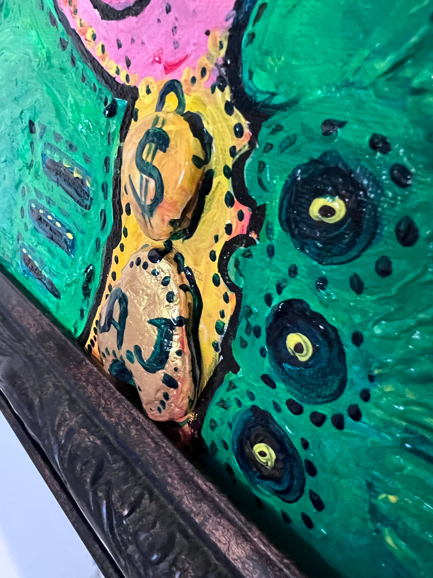 One-of-a-kind Textured painting on board, "Andrew Jackson" by Serg Graff, COA