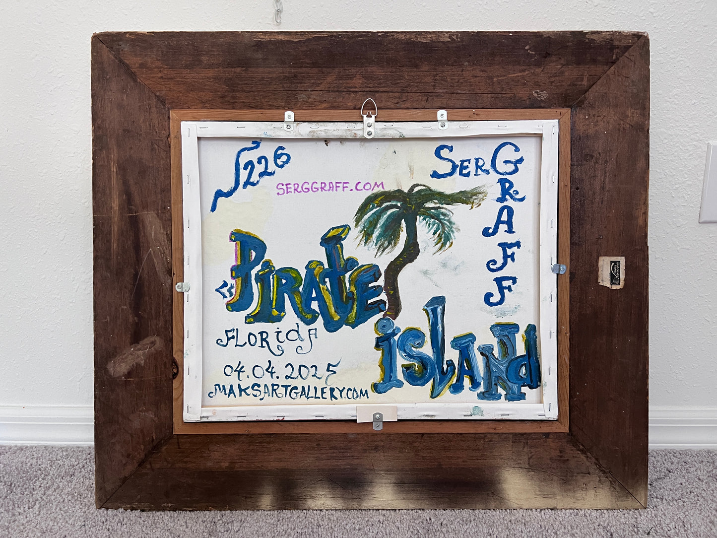Acrylic painting on canvas by Serg Graff, Seascape, "Pirate Island" , COA