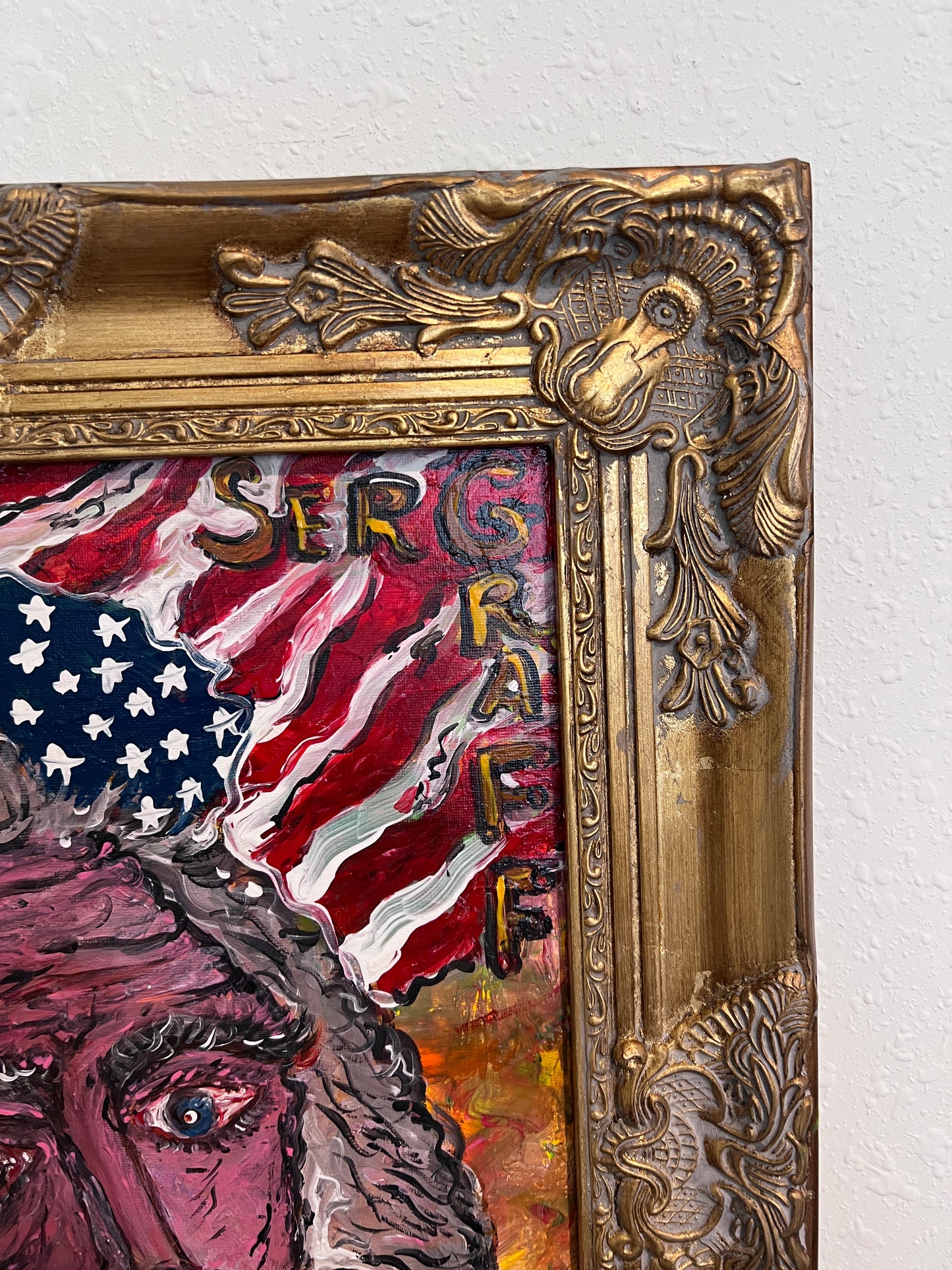 Original painting on canvas, "Young George Washington" by Serg Graff, COA