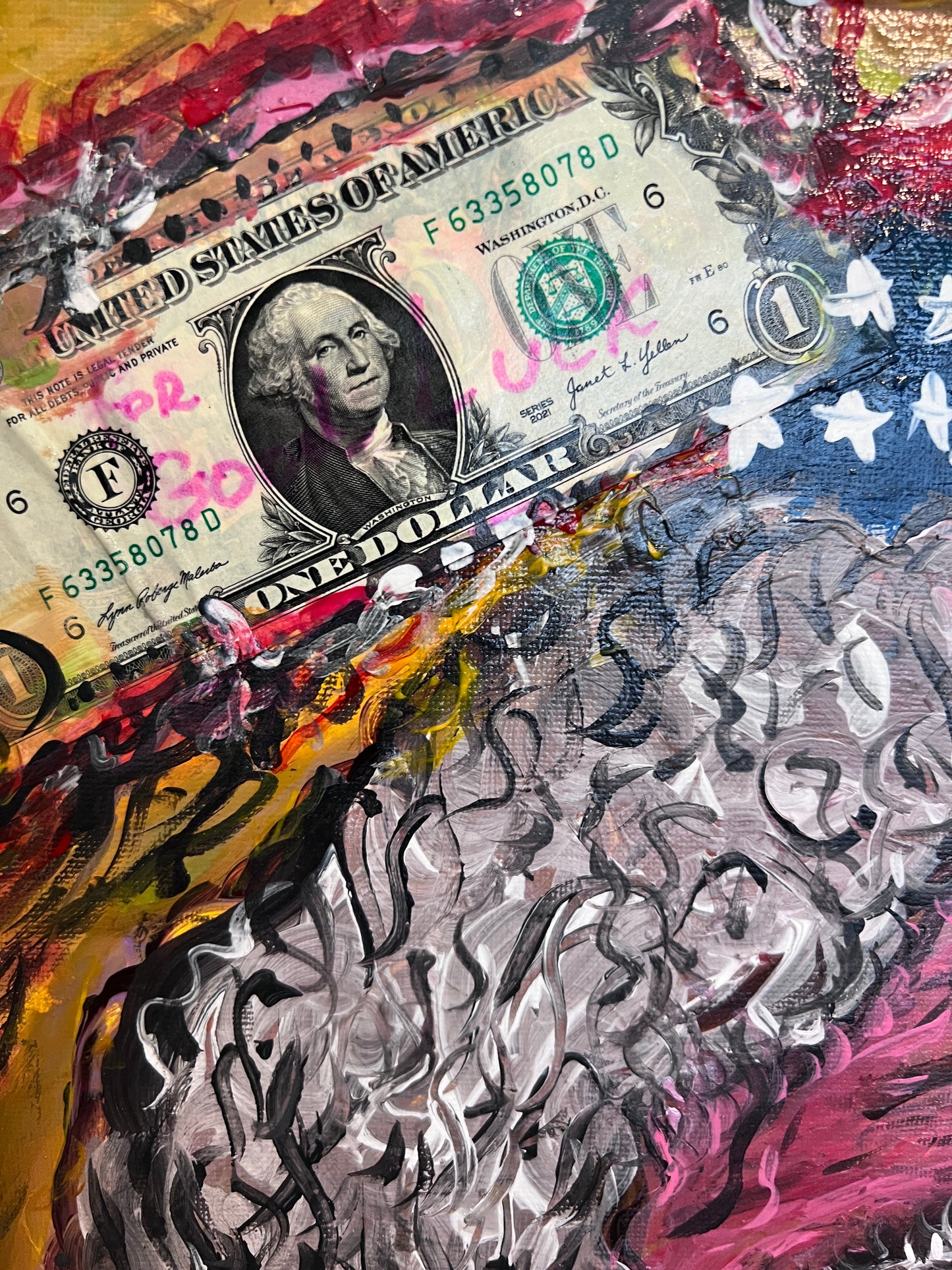 Original painting on canvas, "Young George Washington" by Serg Graff, COA