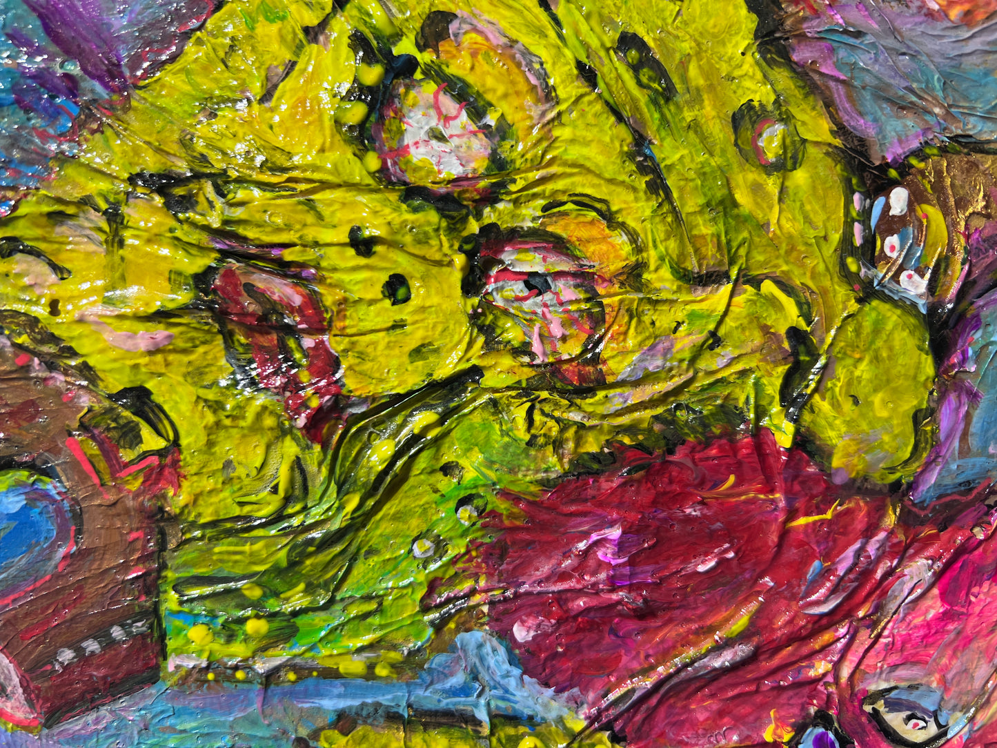 Abstract Painting on Board by Serg Graff "Spongebob and Bikini Bottom", COA