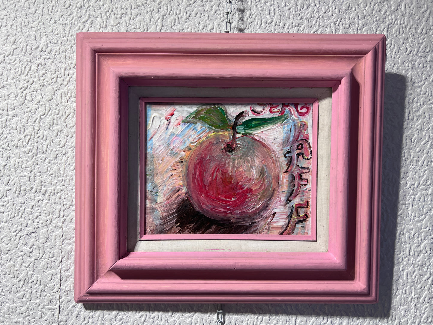 Original painting on canvas board by Serg Graff " Futuristic Apple" COA