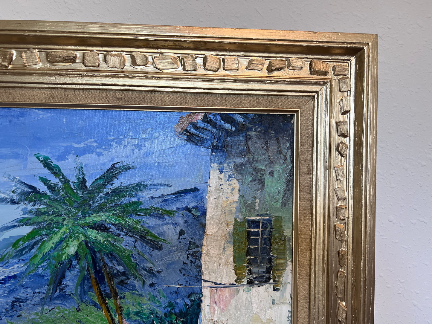Antoniou Signed Original Oil Painting Seascape, Coastal Scene Framed Vintage Art