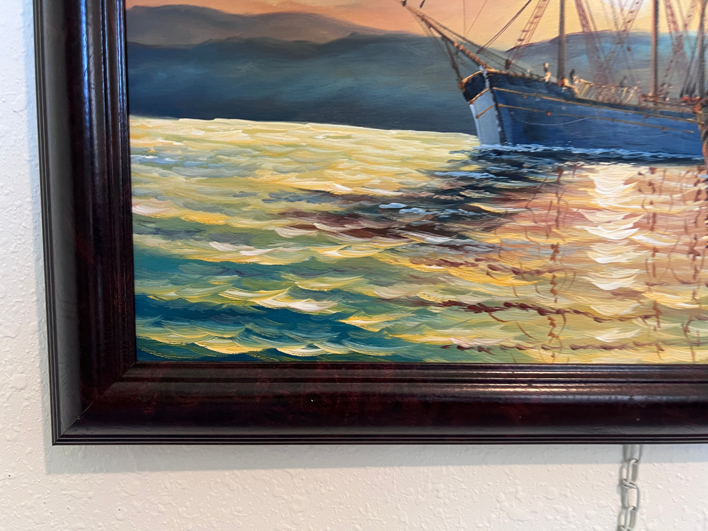 Listed British Artist John Ambrose 1931-2010 Original Canvas Painting seascape