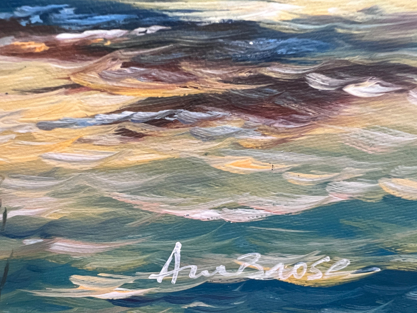 Listed British Artist John Ambrose 1931-2010 Original Canvas Painting seascape