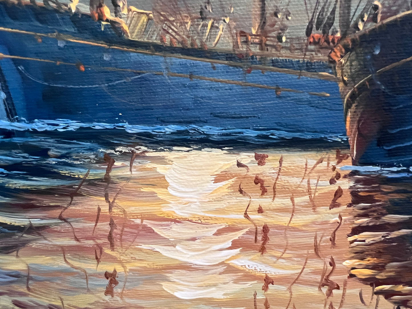 Listed British Artist John Ambrose 1931-2010 Original Canvas Painting seascape