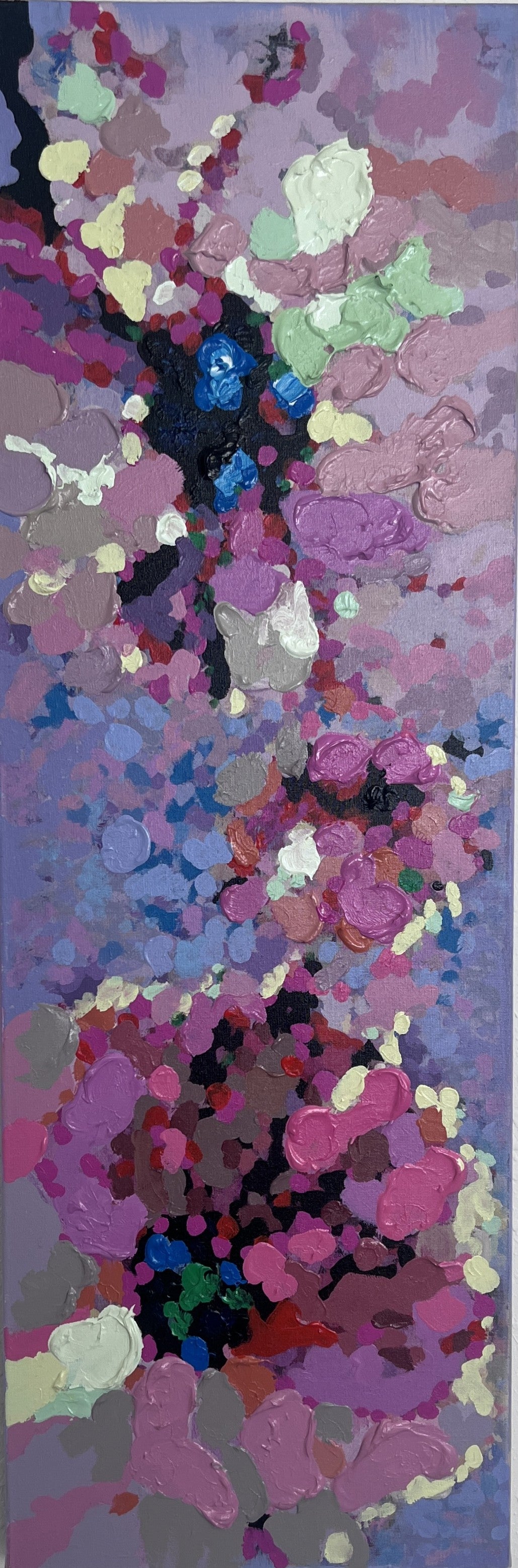 Original Abstract Textured Acrylic Painting on Canvas 47.5"x16", Unframed