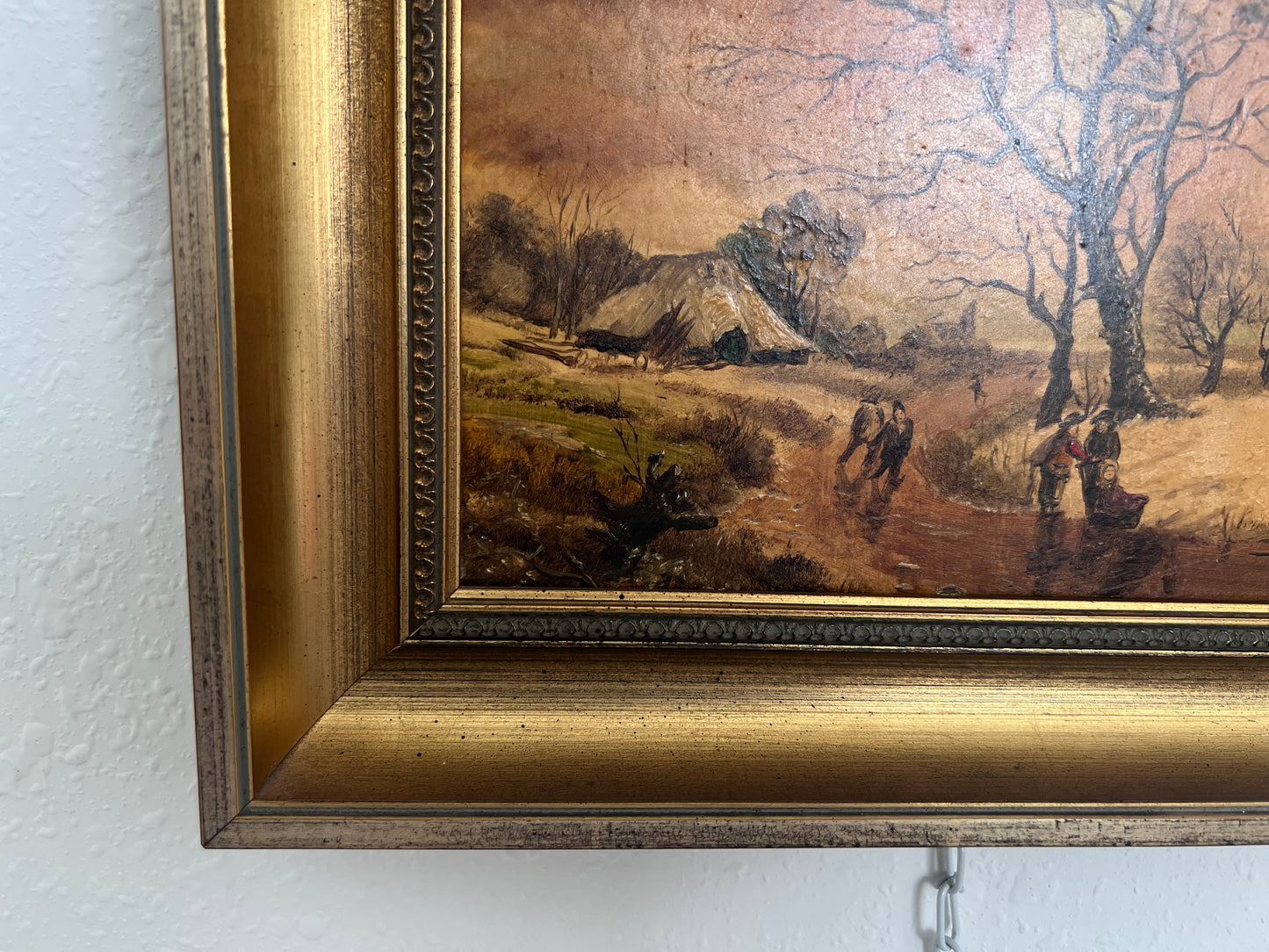 Vintage Romantic Landscape Oil Painting on Panel, Signed G. Holman, Framed