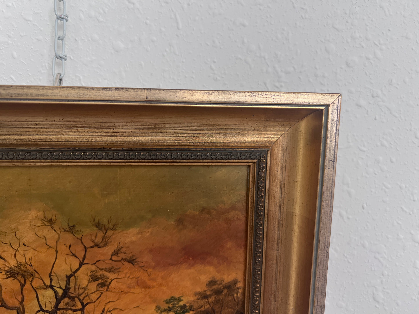 Vintage Romantic Landscape Oil Painting on Panel, Signed G. Holman, Framed