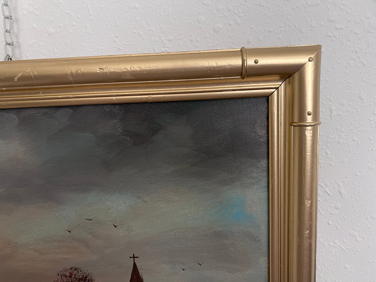 Vintage Dutch Style Winter Landscape Oil Painting – Signed Martin – Canvas