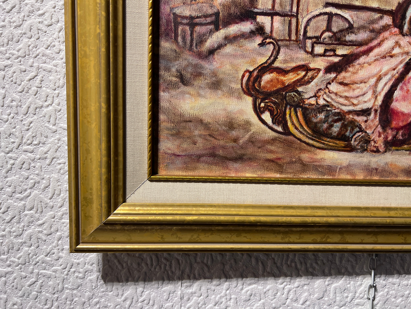 1982 Patsy D'Angelo, Vintage original Oil Painting on canvas, Genre scene framed