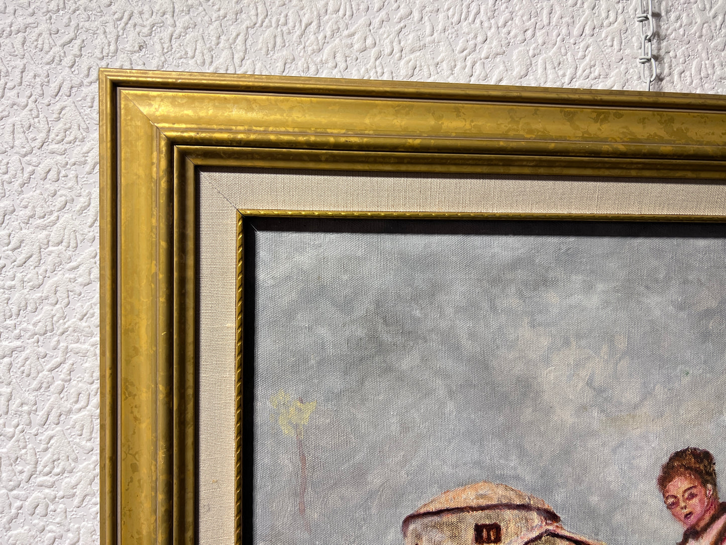1982 Patsy D'Angelo, Vintage original Oil Painting on canvas, Genre scene framed