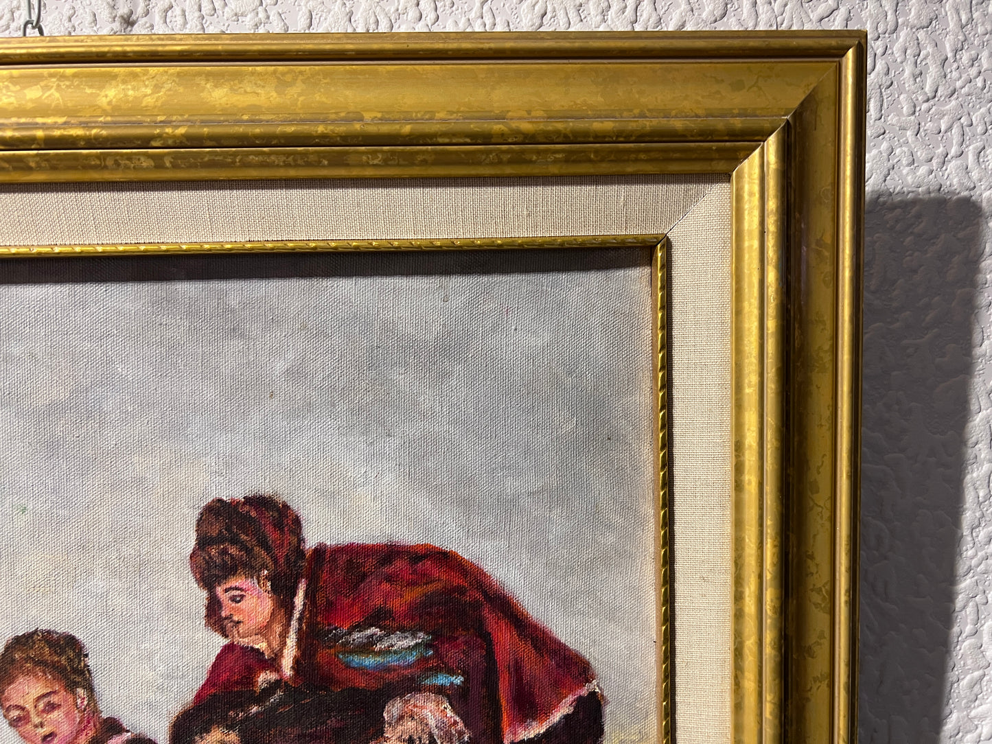1982 Patsy D'Angelo, Vintage original Oil Painting on canvas, Genre scene framed