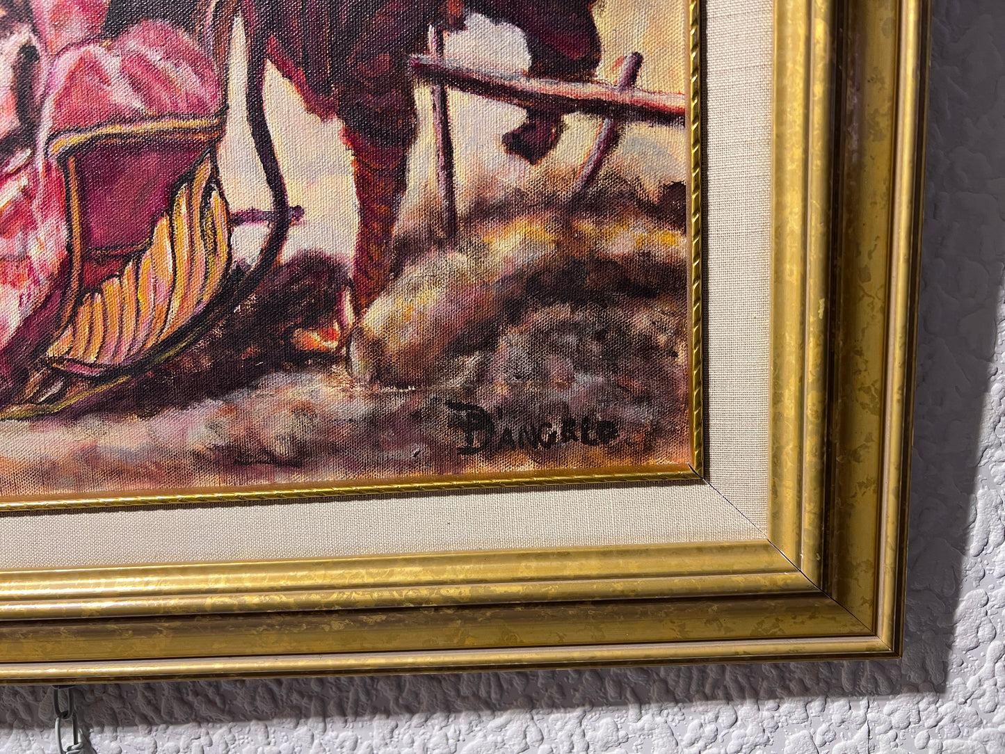 1982 Patsy D'Angelo, Vintage original Oil Painting on canvas, Genre scene framed