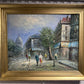 Listed Artist C.Burnett(IX-XX) oil painting on board Paris street view, framed